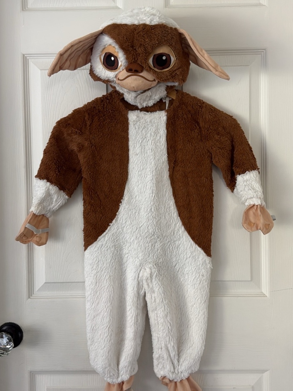 Kids Brown and White Plush One-Piece Gizmo Costume -